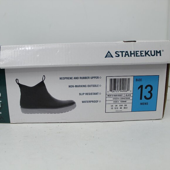 STAHEEKUM MEN'S RAIN BOOT BLACK; SIZE 13; STOCK #C904076508; ITEM #1039448; NWT - Picture 2 of 11